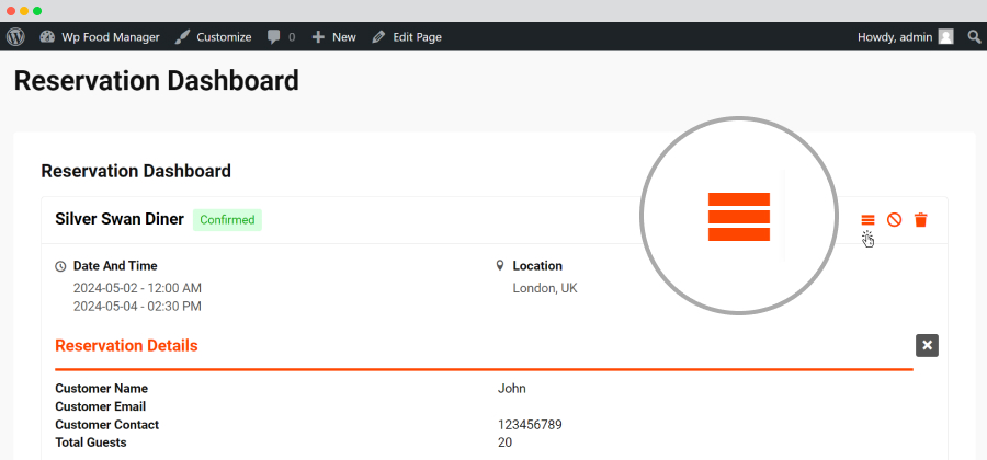 Reservation Dashboard-three line